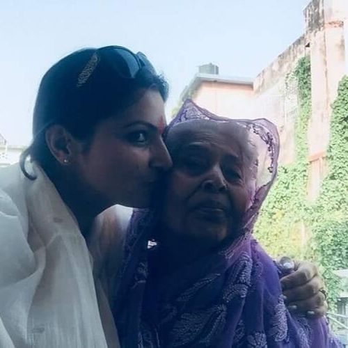 Chitra Tripathi with grand mother