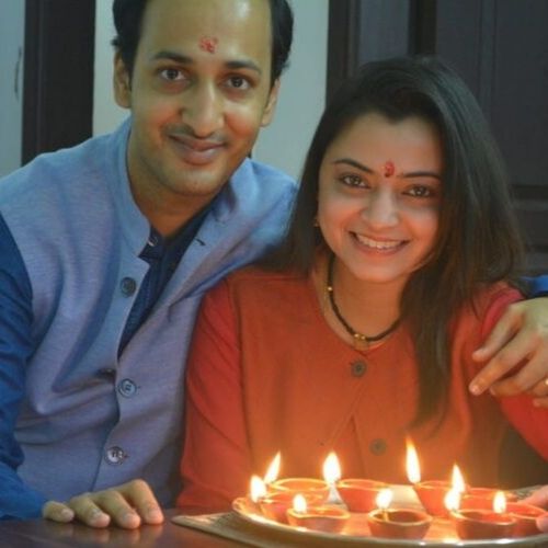 Neha Pant (News Anchor) with husband