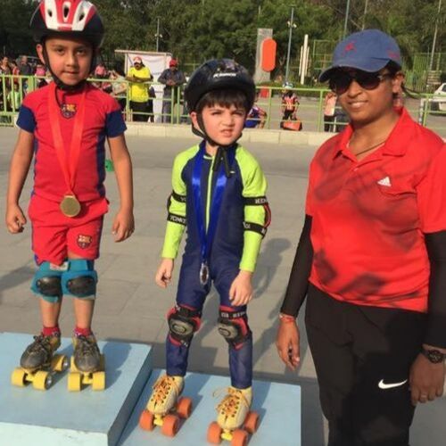 Tanmay Shah picture during skating competition 