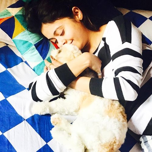 Devoleena with pet dog Angel