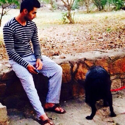 Karan Jotwani with dog