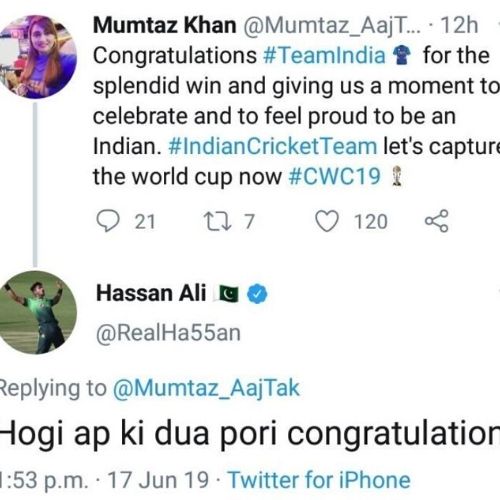 Mumtaz Khan tweet on CWC19