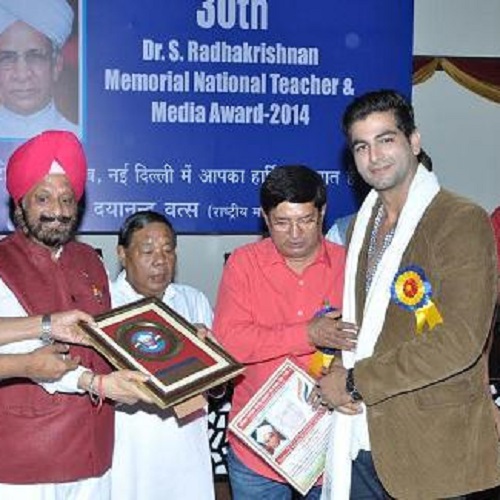 Sahil got Dr. S. Radhakrishnan Memorial National Teacher & Media Award
