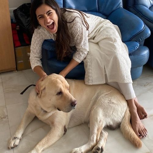 Arushi Chawla with Dog
