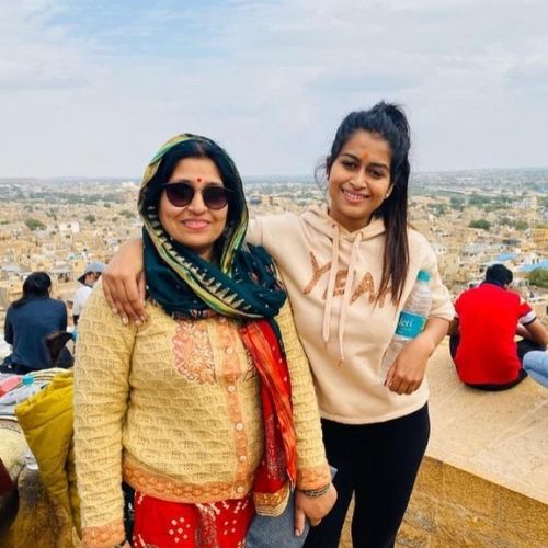 Manisha Saxena with Mother