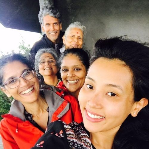 Milind Soman with family