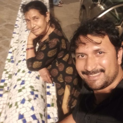 Chandresh Singh with Mother
