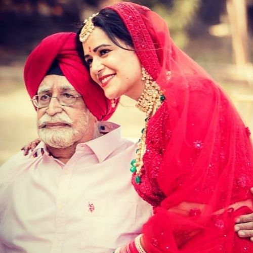 Mona Singh with Father