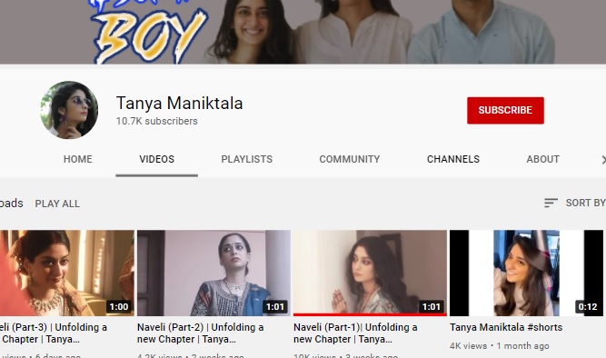 Tanya Maniktala YouTube Channel