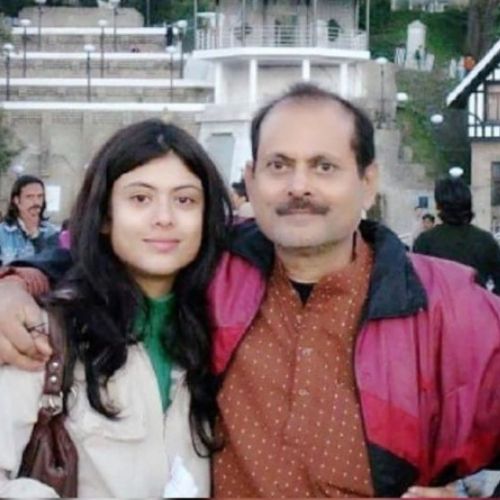 Anurita Jha with Father
