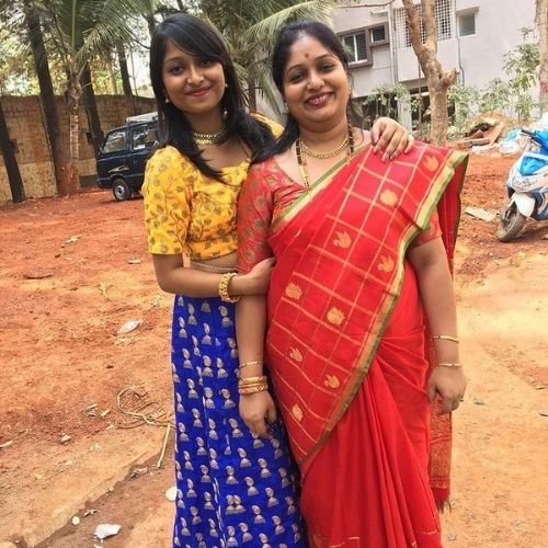 Chandana M Rao with Mother