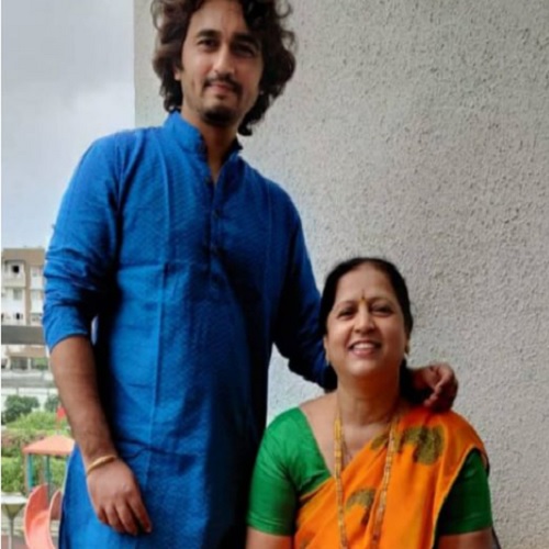 Vikas Patil with mother