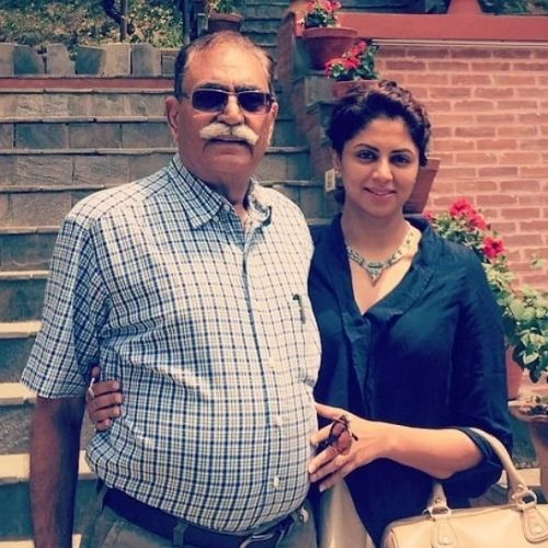 Kavita Kaushik with Father