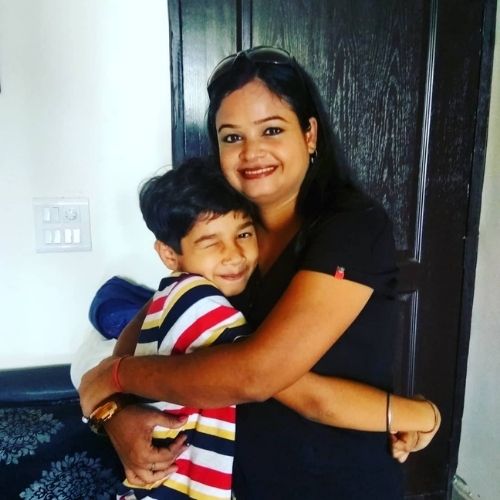 Vedant Sinha with Mother