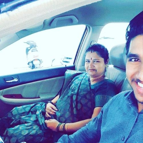 Aditya Durve with mother