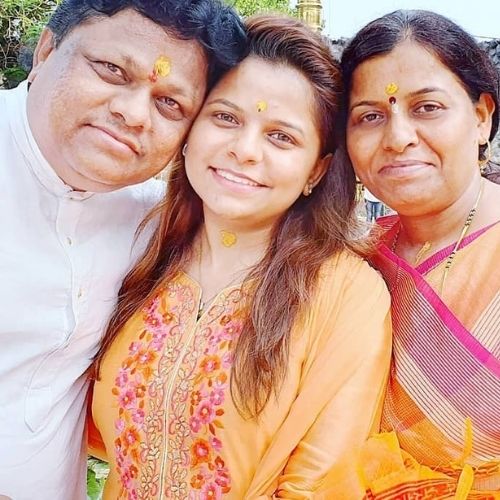 Kartiki Gaikwad with Parents