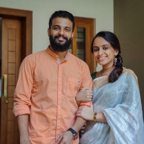 Neeraj Madhav with wife
