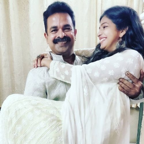 Amruta Pawar with Father