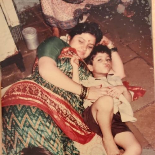 Nishant Bhat with Mother