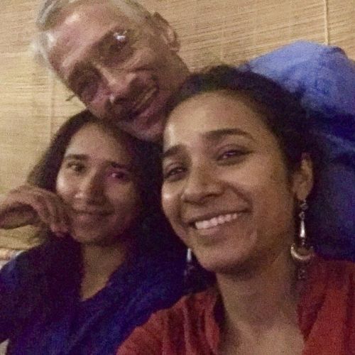 Tannishtha Chatterjee with Sister and Father