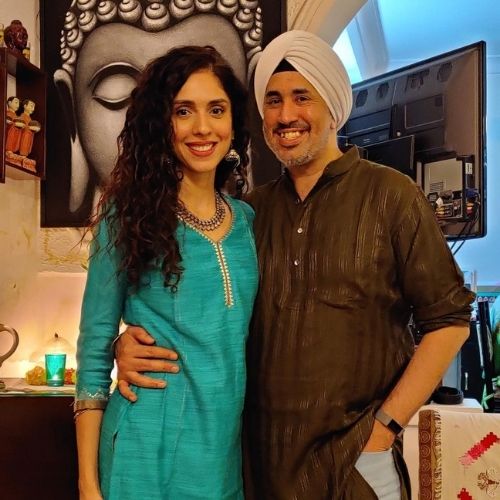 Pooja Bhamrrah with Husband