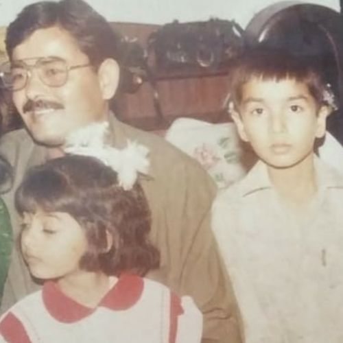 Shahab Ali with Father and Sister