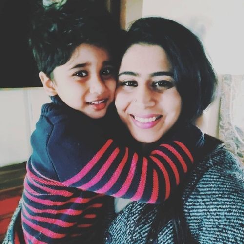 Ghazal Alagh with Her Son