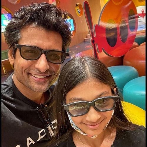Indraneil Sengupta with His Daughter