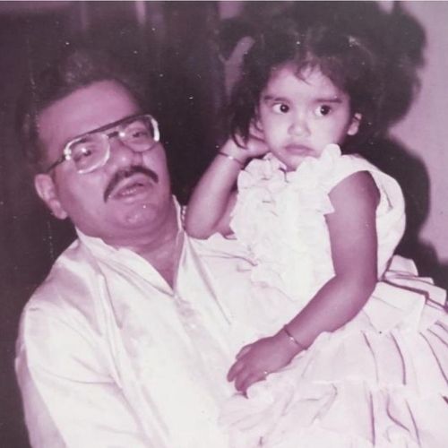 Koena Mitra with Father