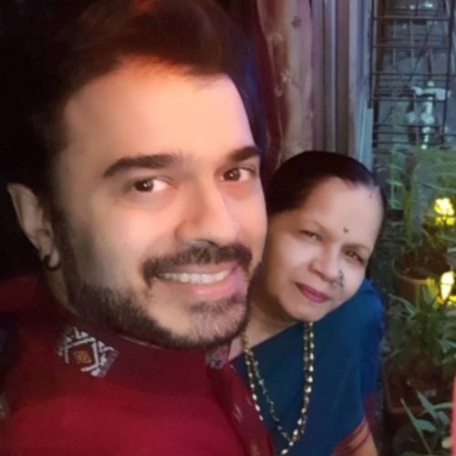 Nakul Ghanekar with Mother
