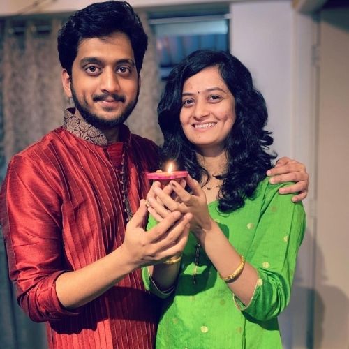 Amey Wagh with Sajiri Deshpande (Wife)