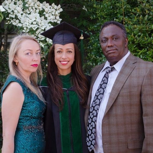 Kira Mengistu with Parents