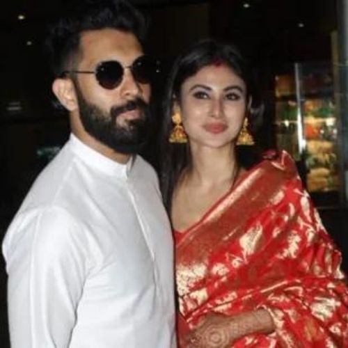 Suraj Nambiar with Mouni Roy (Wife)