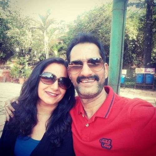 Sushil Pandey with Wife