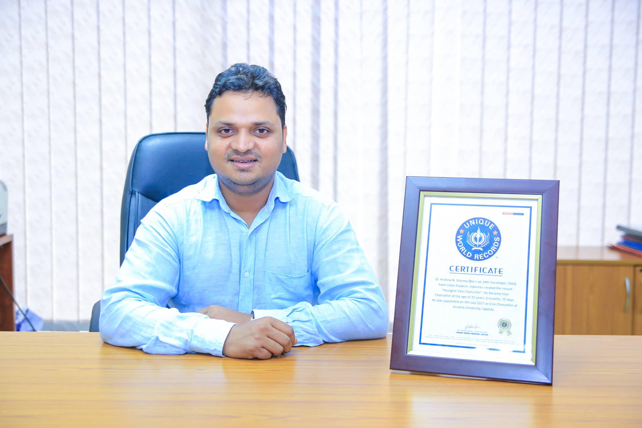  Dr Krishna N Sharma with one of his World Record Certificates