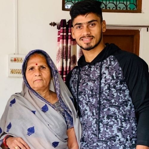 Praveen Dubey with Mother