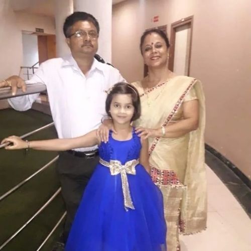 Harshita Bhattacharya with Parents