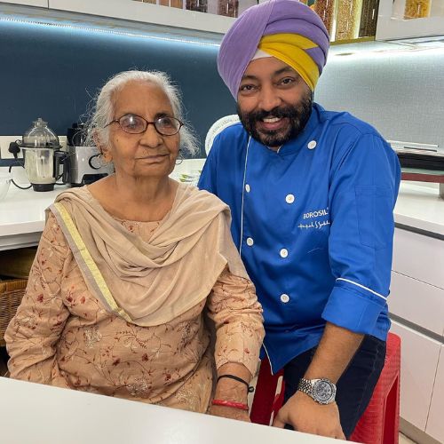 Harpal Singh Sokhi with Mother