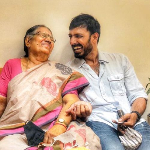 Harish Uthaman with Mother