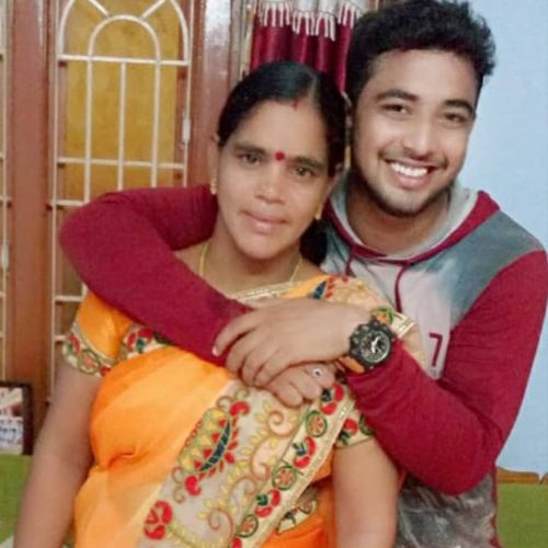 Ganesh Reddy with his mother  
