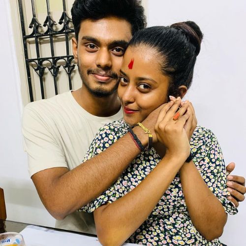 Shruti Das with her brother