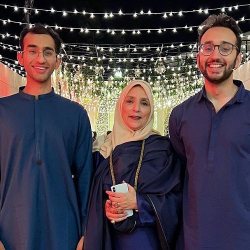 Abdaal with his mother and brother