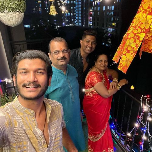 Ayush Sanjeev with his family