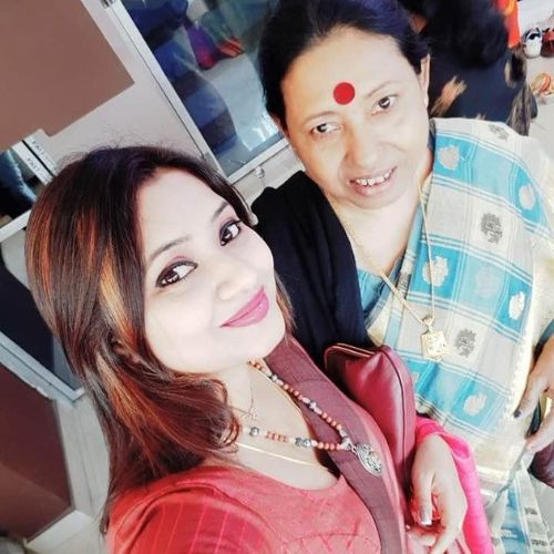 Debdyuti Ghosh with her mother