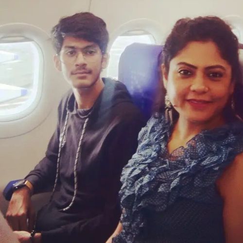 Lopamudra Sinha with her son