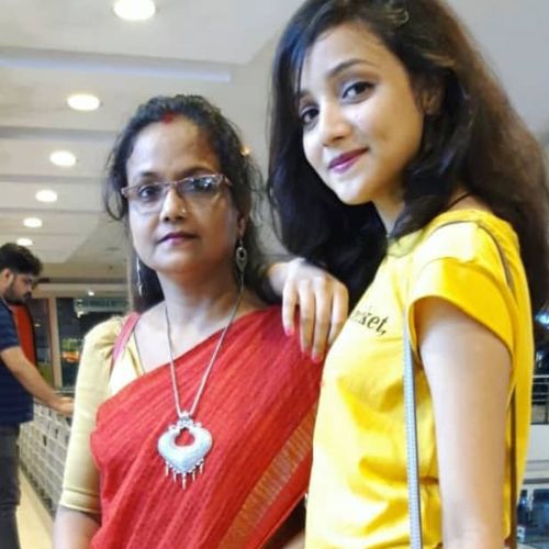 Shritama Mitra with her mother