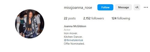 Joanna McGibbon Instagram account