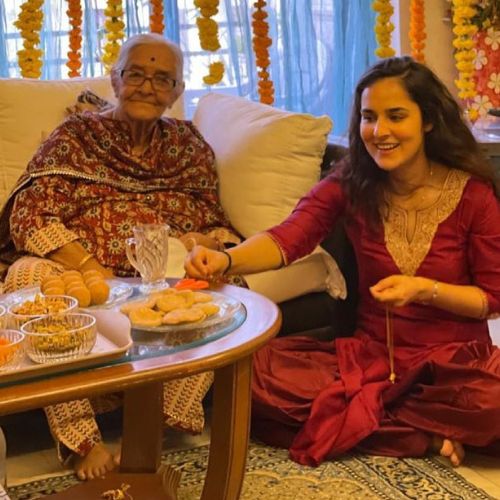Angira Dhar with her Maternal Grandmother