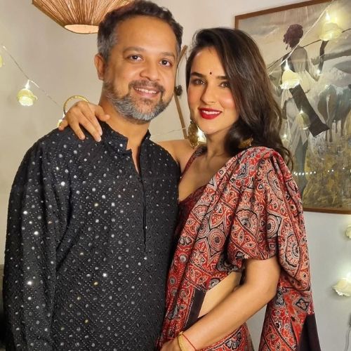 Angira Dhar with her husband