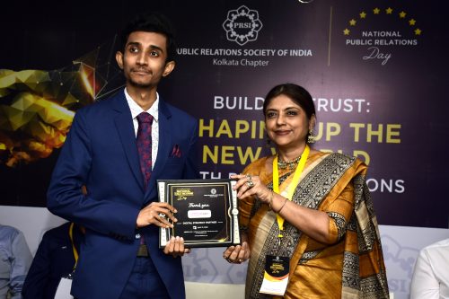 Sagar Mondal recieving an award